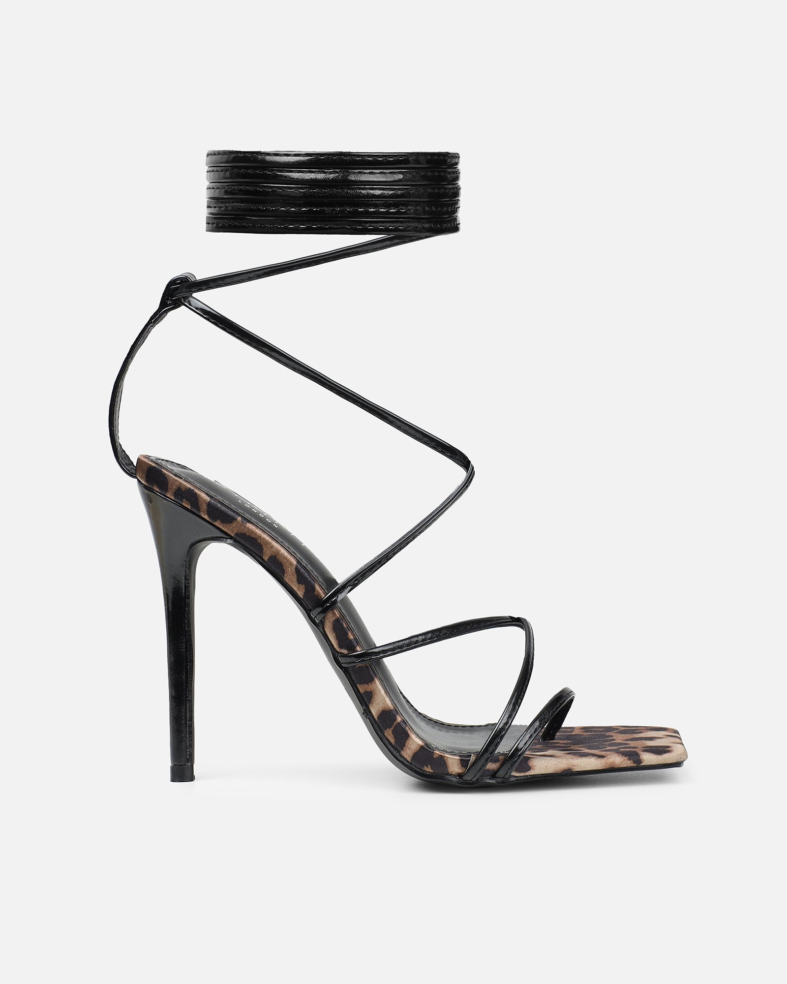 Giana Leopard Mix Lace Up Heeled Sandals