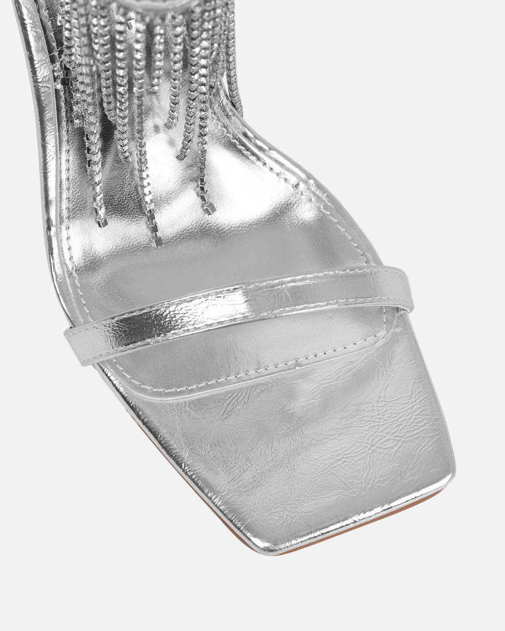 Pookie silver metallic diamante sandals