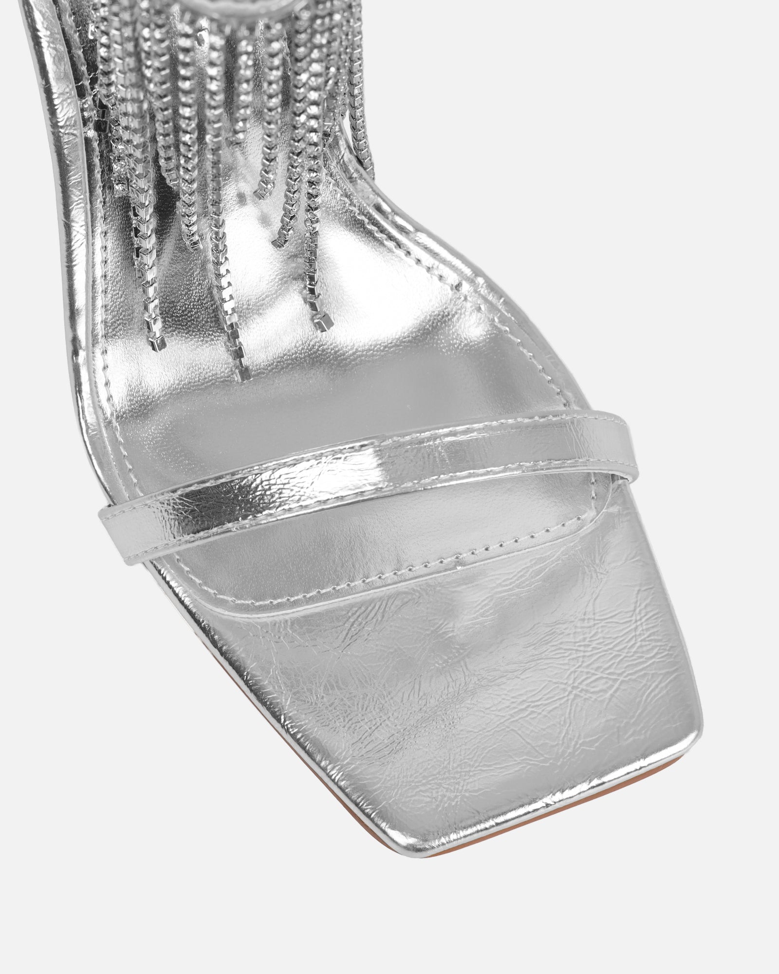 Pookie silver metallic diamante sandals