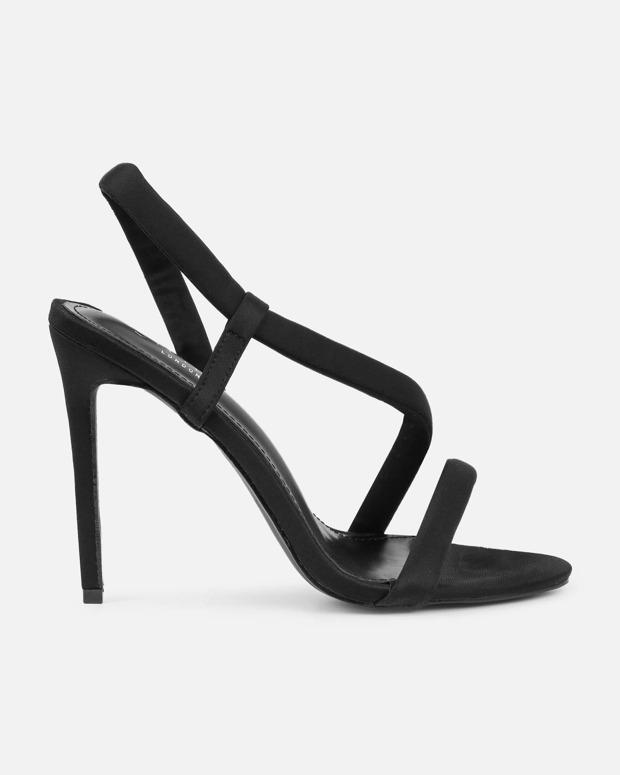 Harli Black Lycra Padded Heeled Sandals