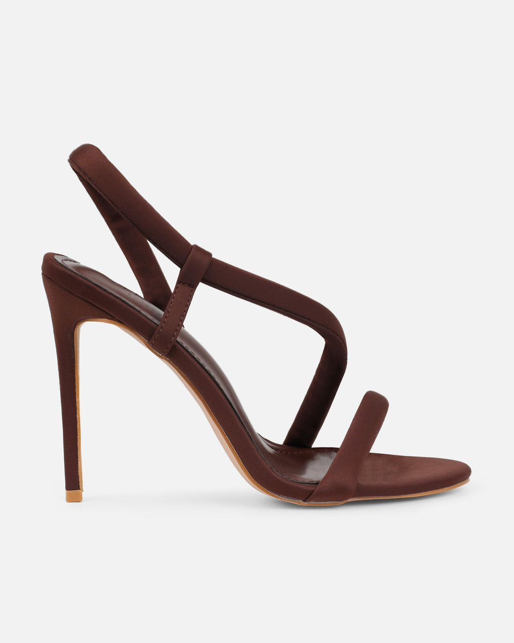 Harli Brown Lycra Padded Heeled Sandals