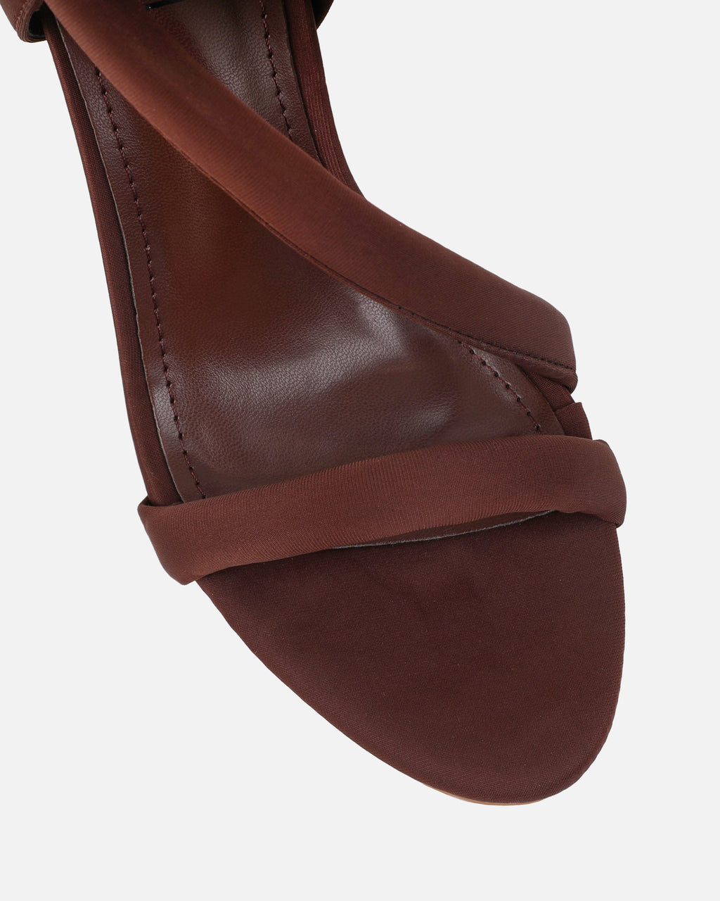 Harli Brown Lycra Padded Heeled Sandals