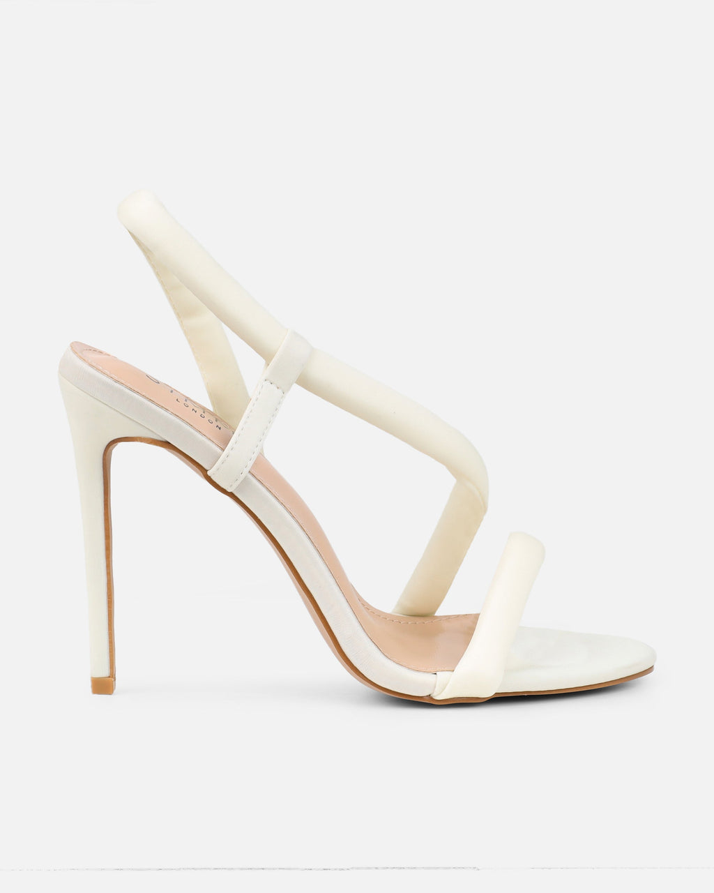 Harli Ecru Lycra Padded Heeled Sandals