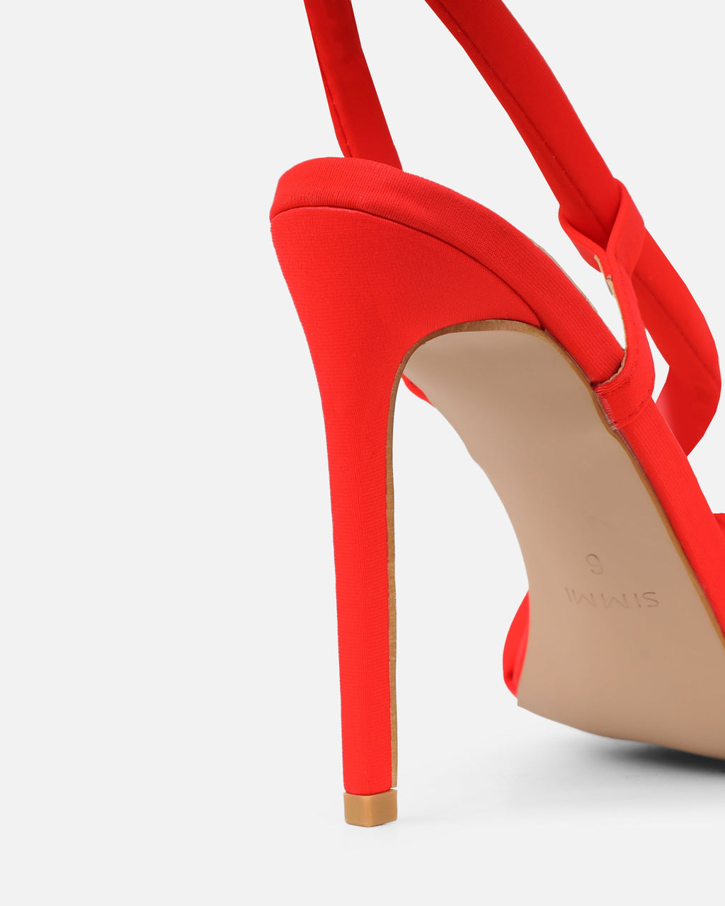 Harli Red Lycra Padded Heeled Sandals