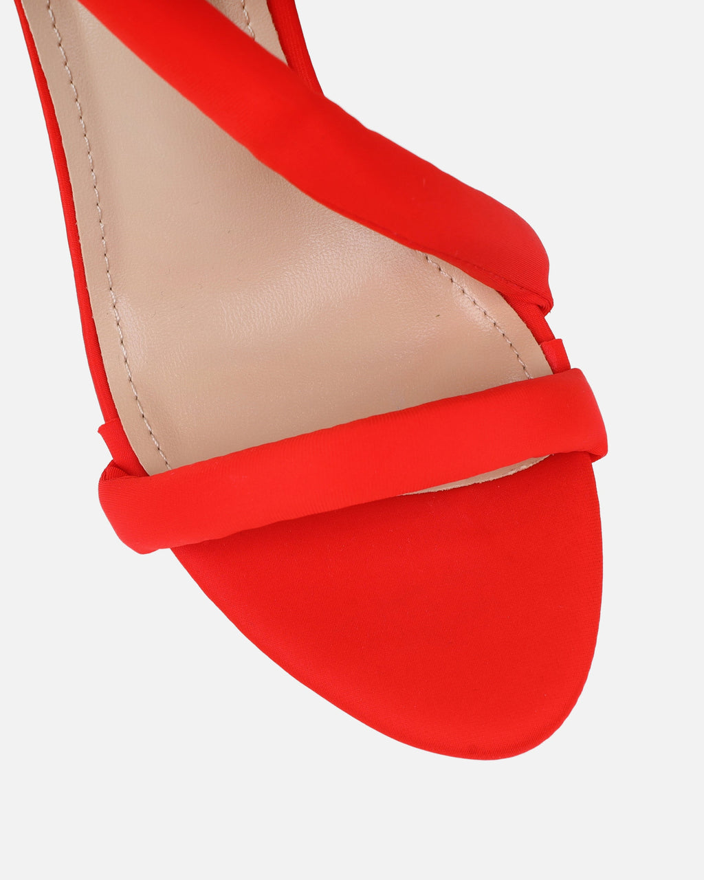 Harli Red Lycra Padded Heeled Sandals