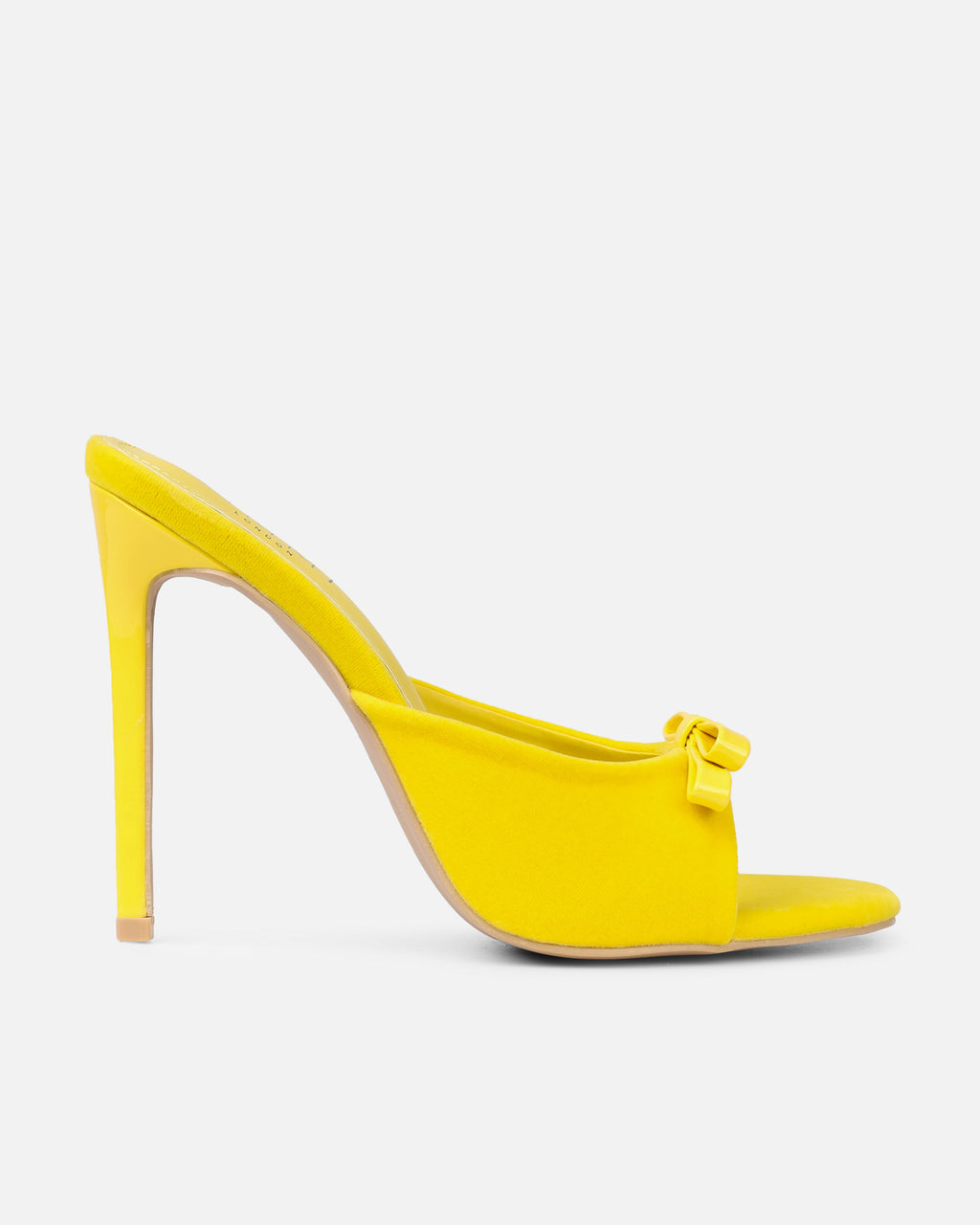 Halima Yellow Suede Bow Detail Heeled Mules