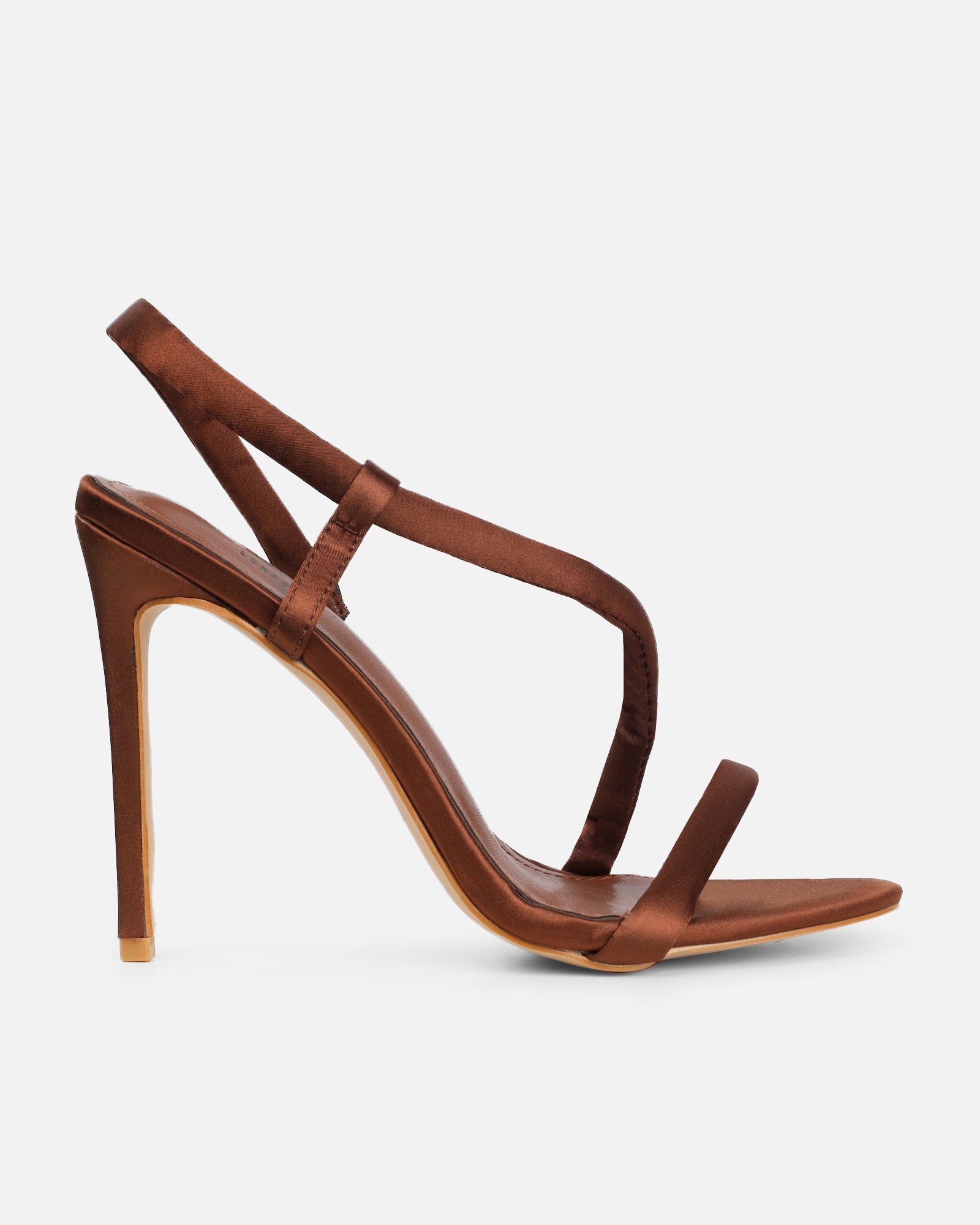 Harlyn Chocolate Brown Satin Padded Heeled Sandals