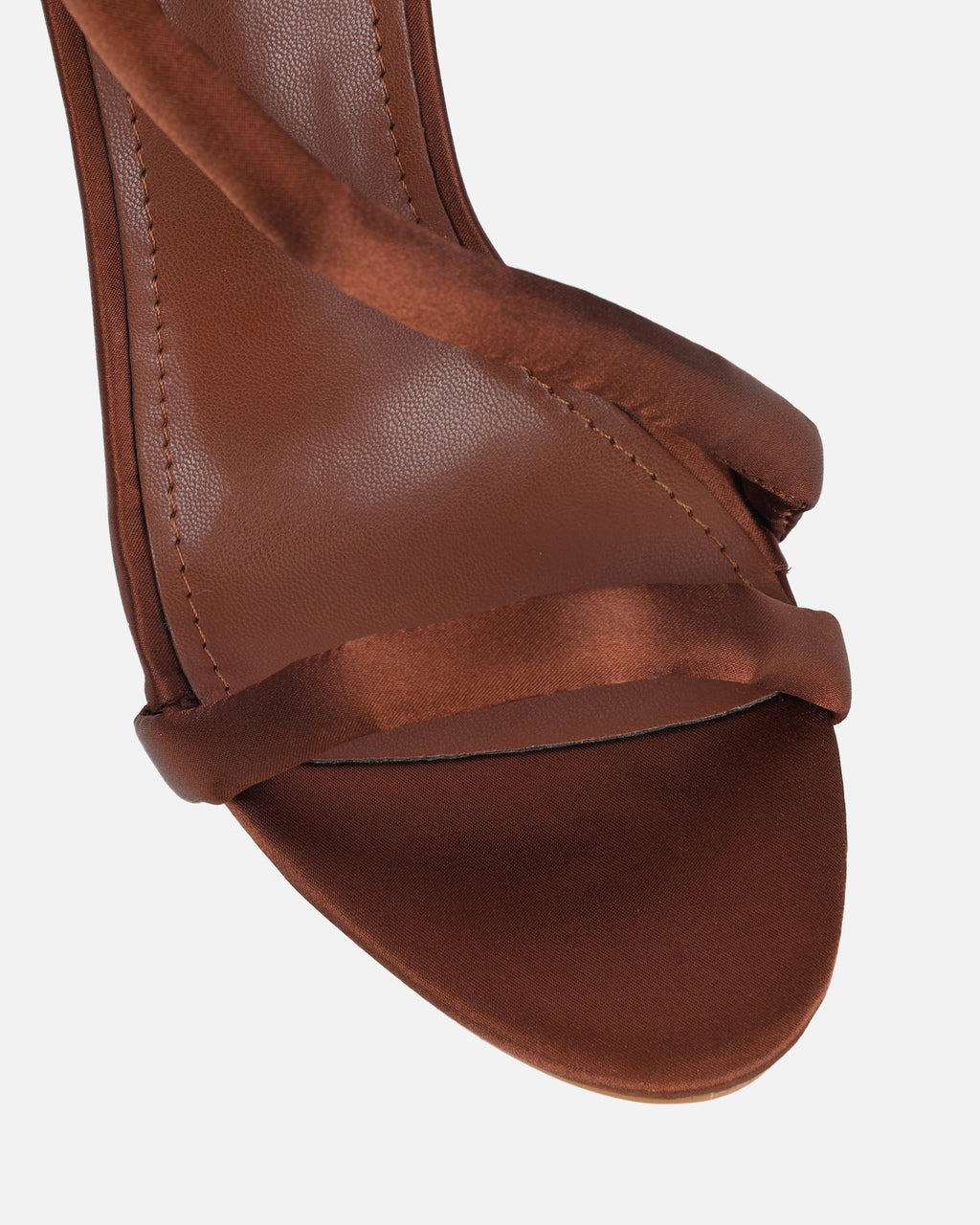 Harlyn Chocolate Brown Satin Padded Heeled Sandals