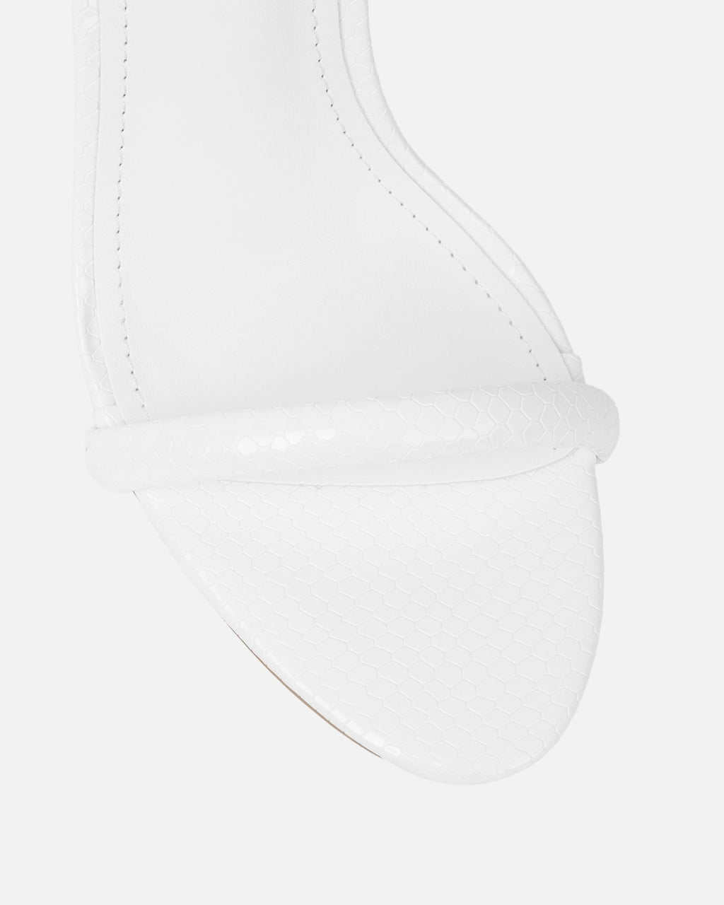 Harika White Snake Chain Detail Heeled Sandals