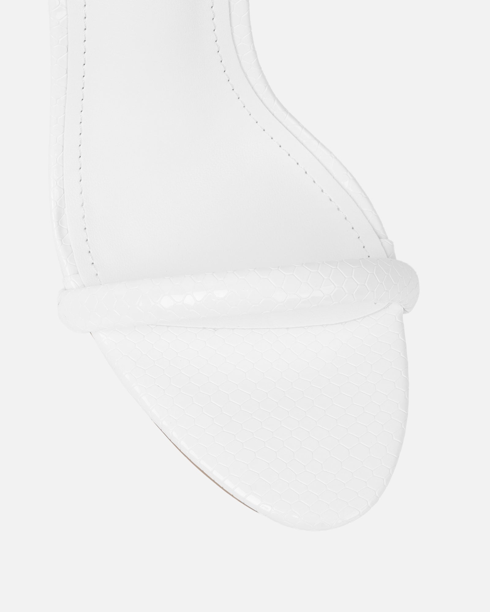 Harika White Snake Chain Detail Heeled Sandals