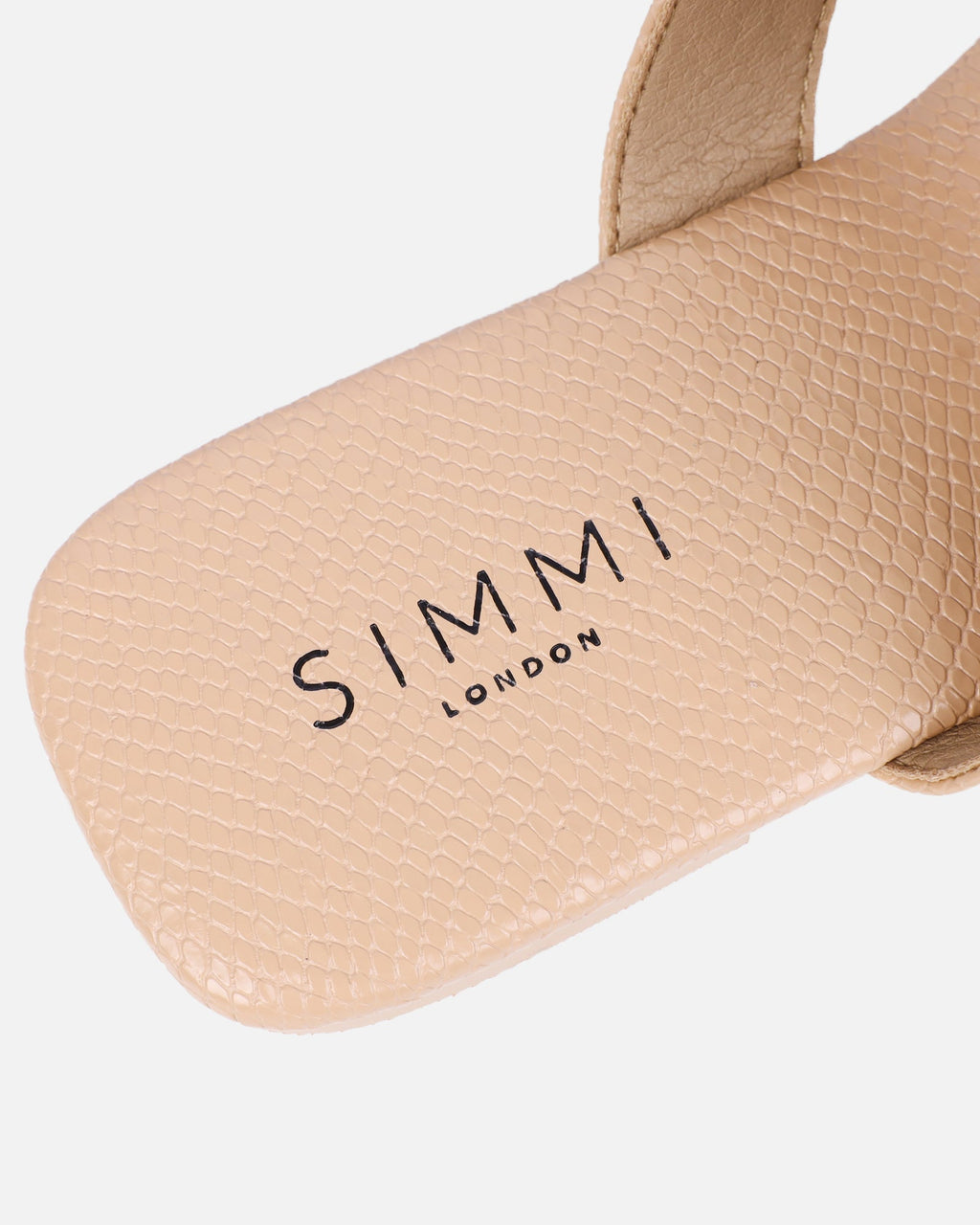 Harlowe Nude Snake Buckle Detail Flat Sandals