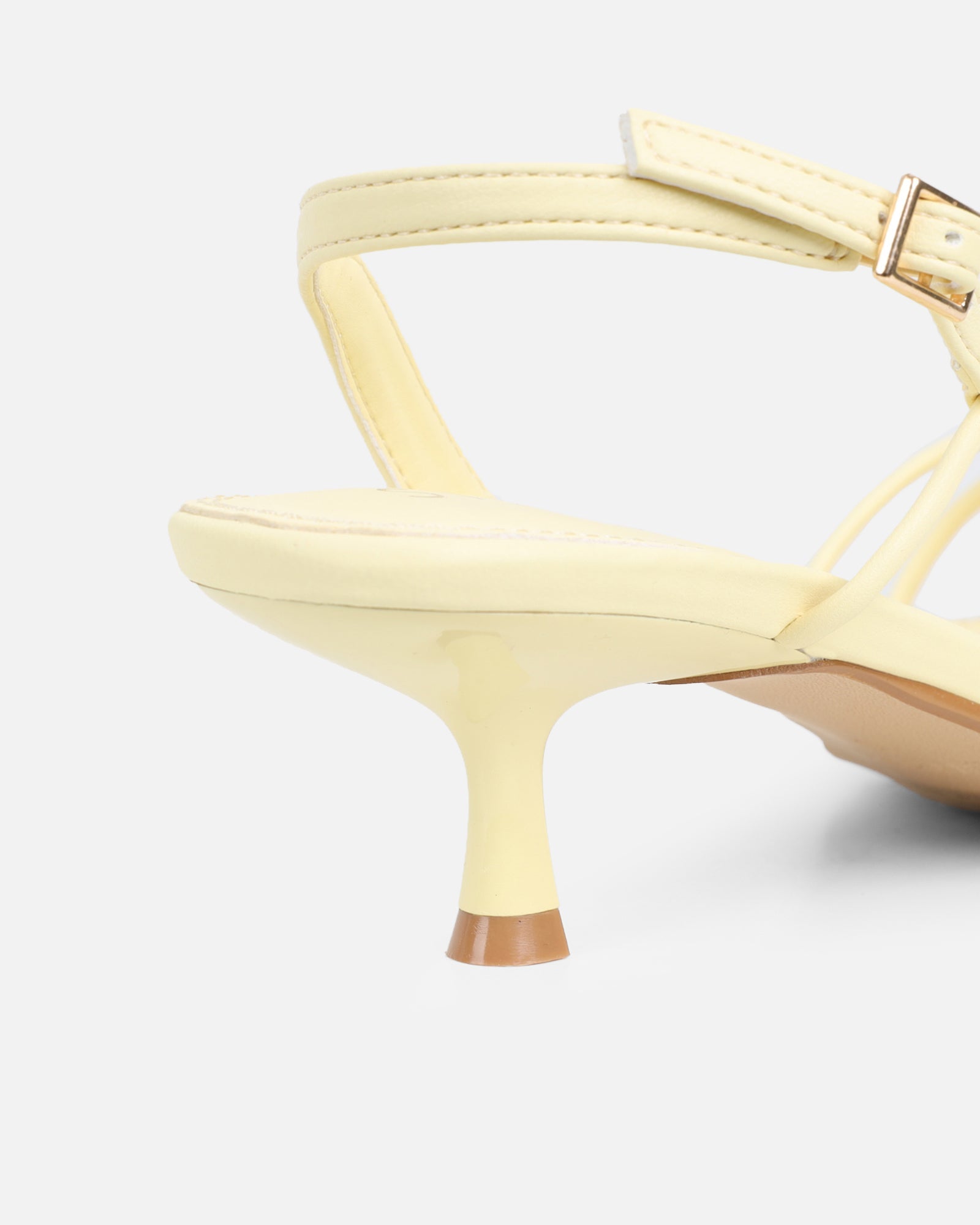 Hanah Lemon Strappy Kitten Heels