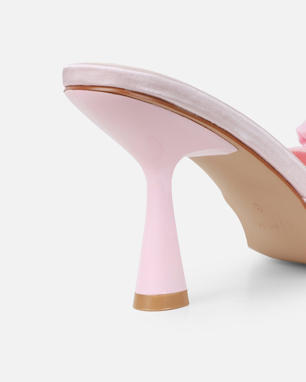Emberley Baby Pink Satin Flower Heeled Sandals