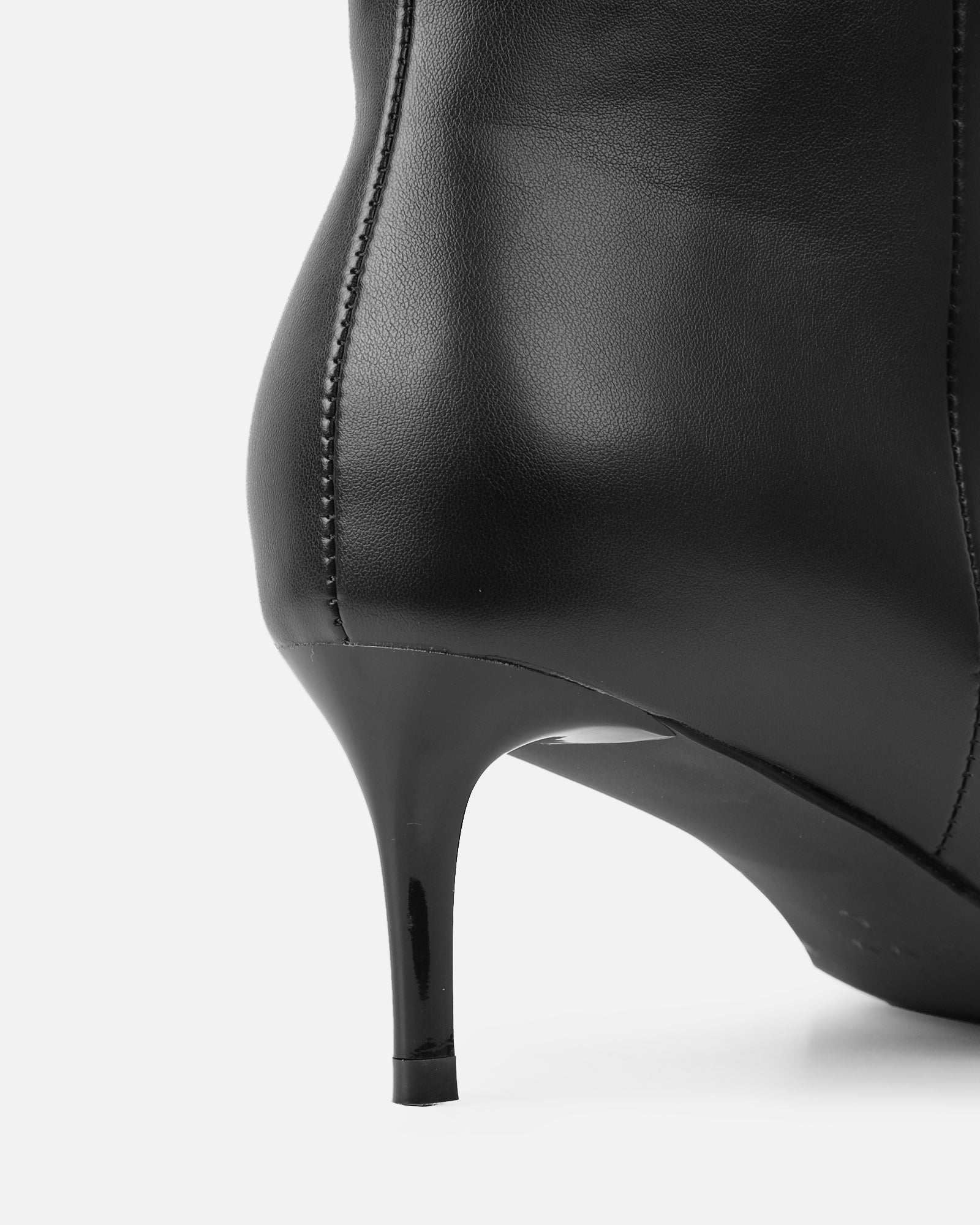 Huxton Black Pull On Low Heeled Knee High Boots