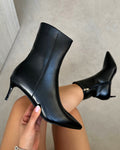 Huxley Black Low Heel Ankle Boots