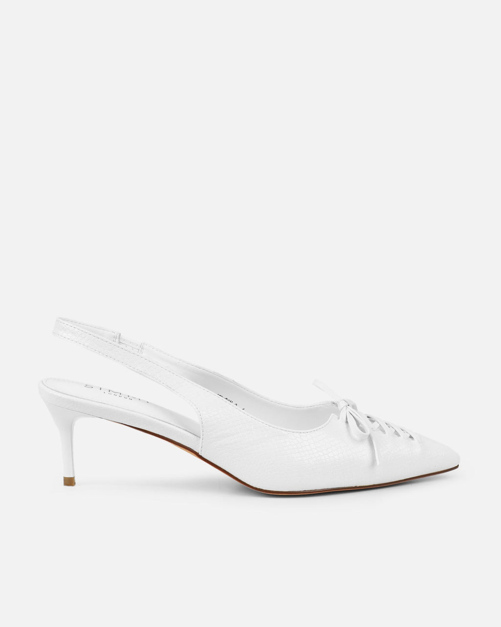 Huxx White Faux Snake Effect Lace Up Low Court Shoes