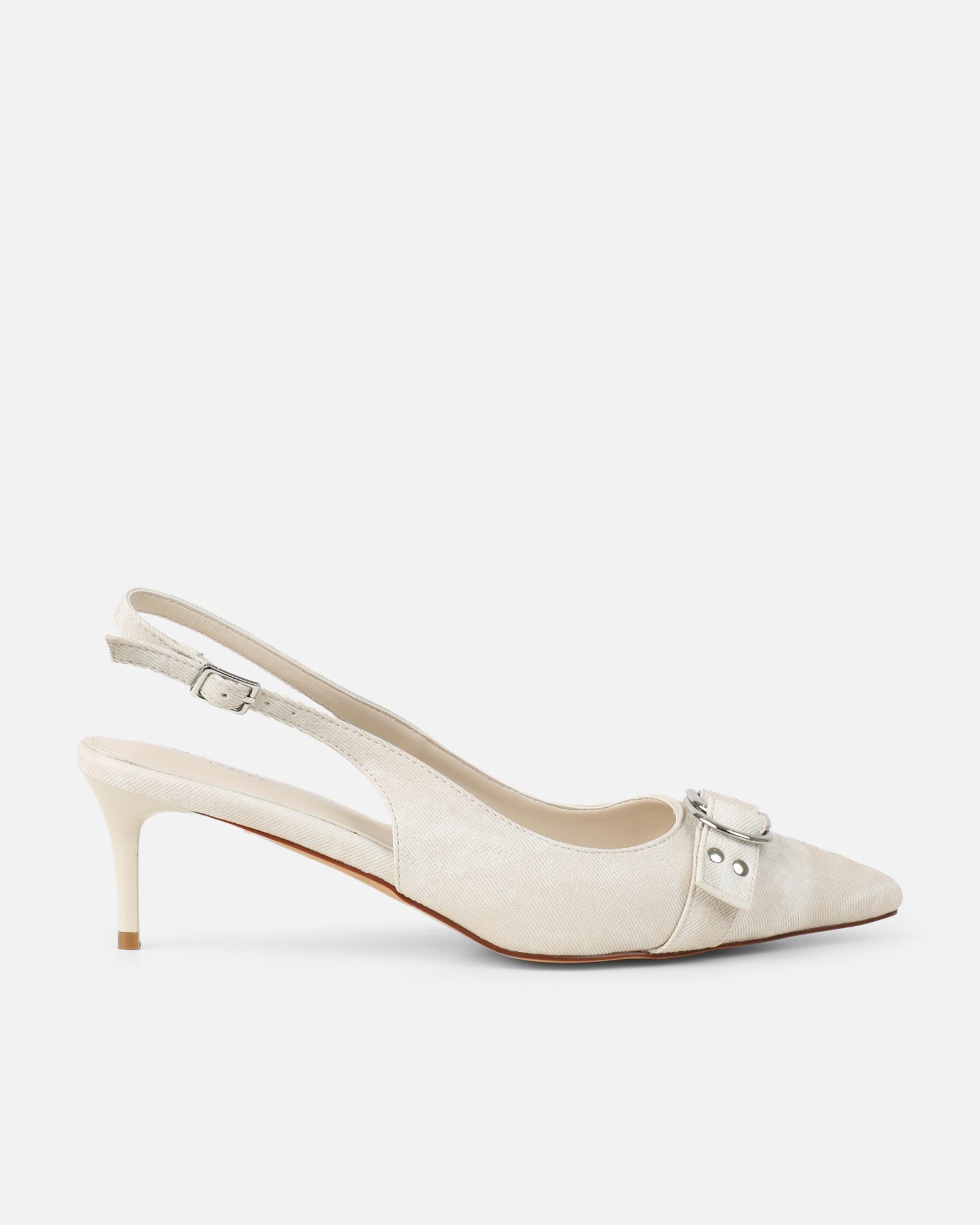 Garnet Oat Denim Low Court Shoes