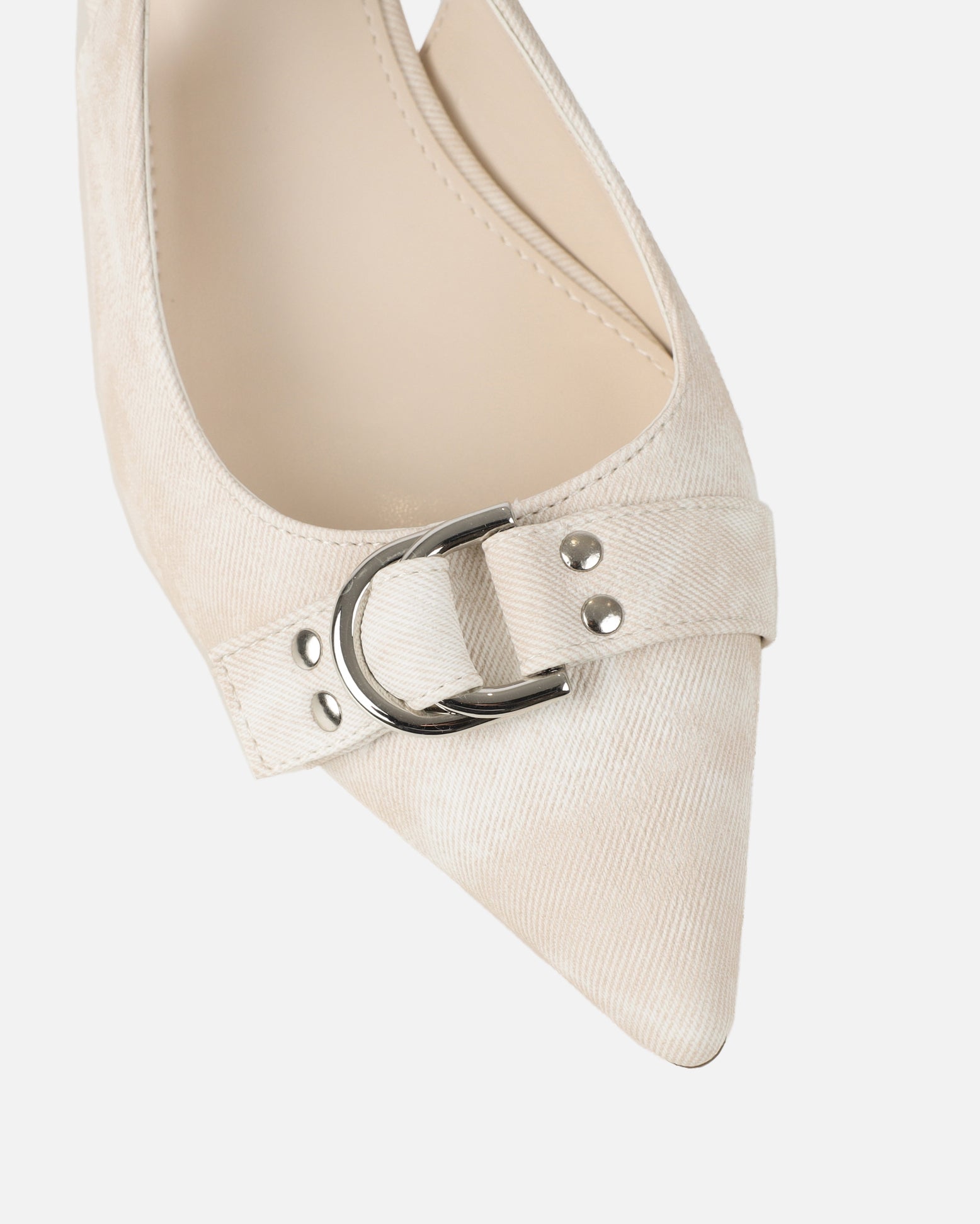 Garnet Oat Denim Low Court Shoes
