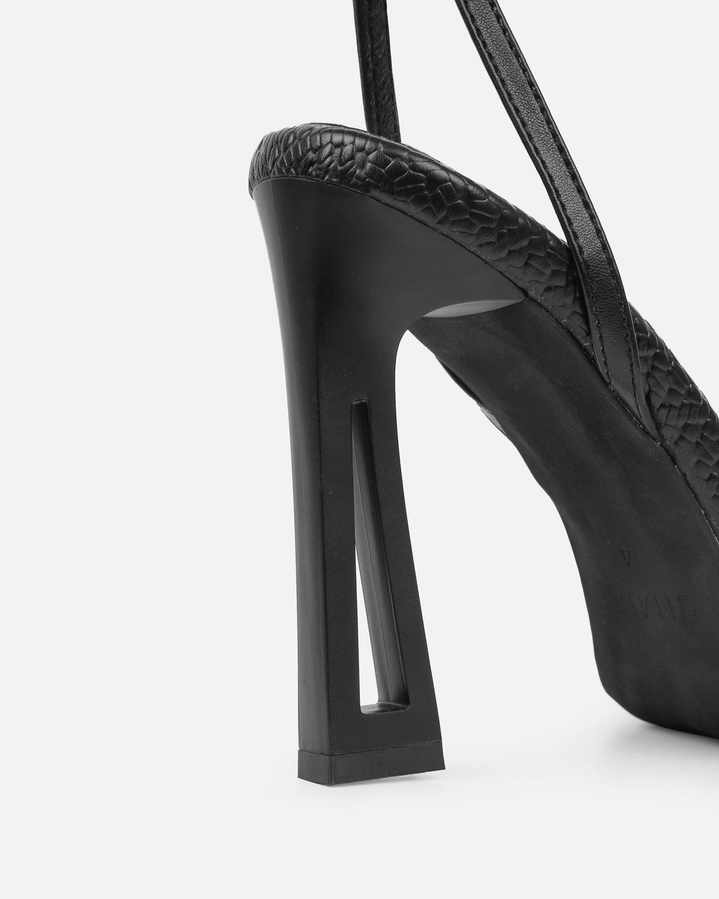 Inara Black Sculptural Heeled Sandals