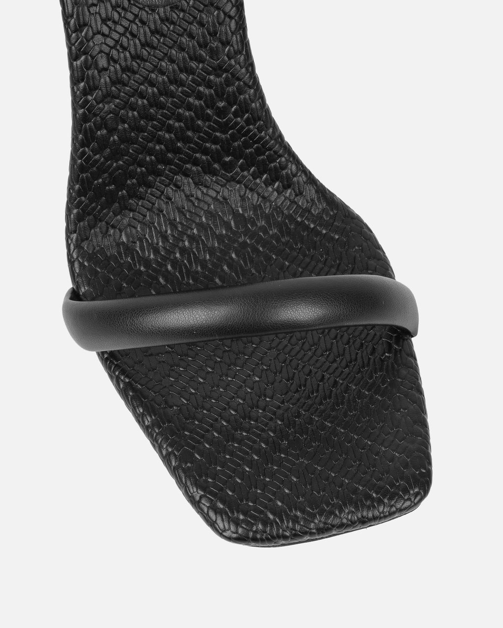 Inara Black Sculptural Heeled Sandals