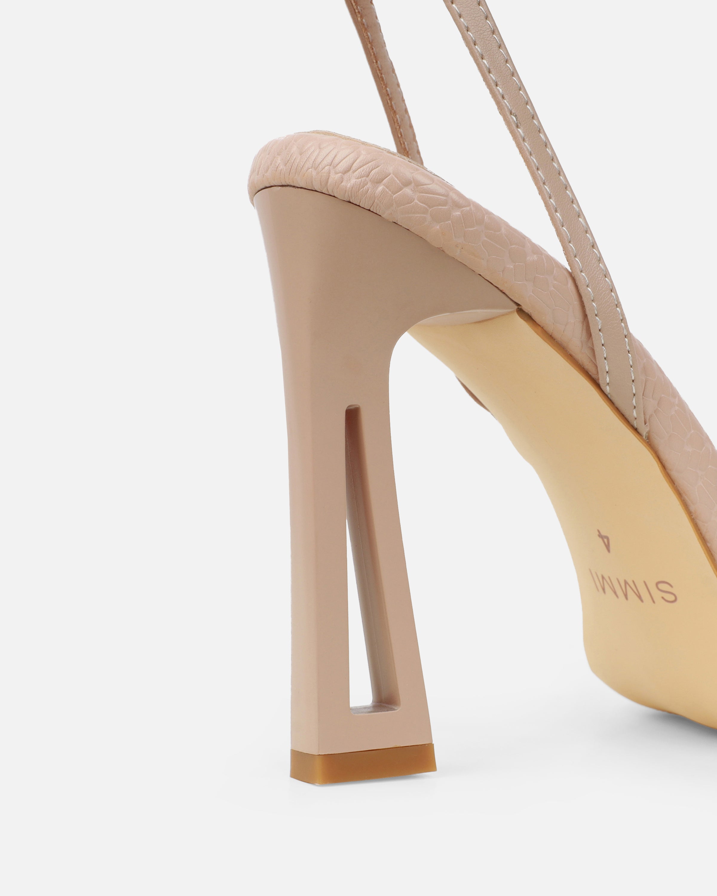 Inara Nude Sculptural Heeled Sandals