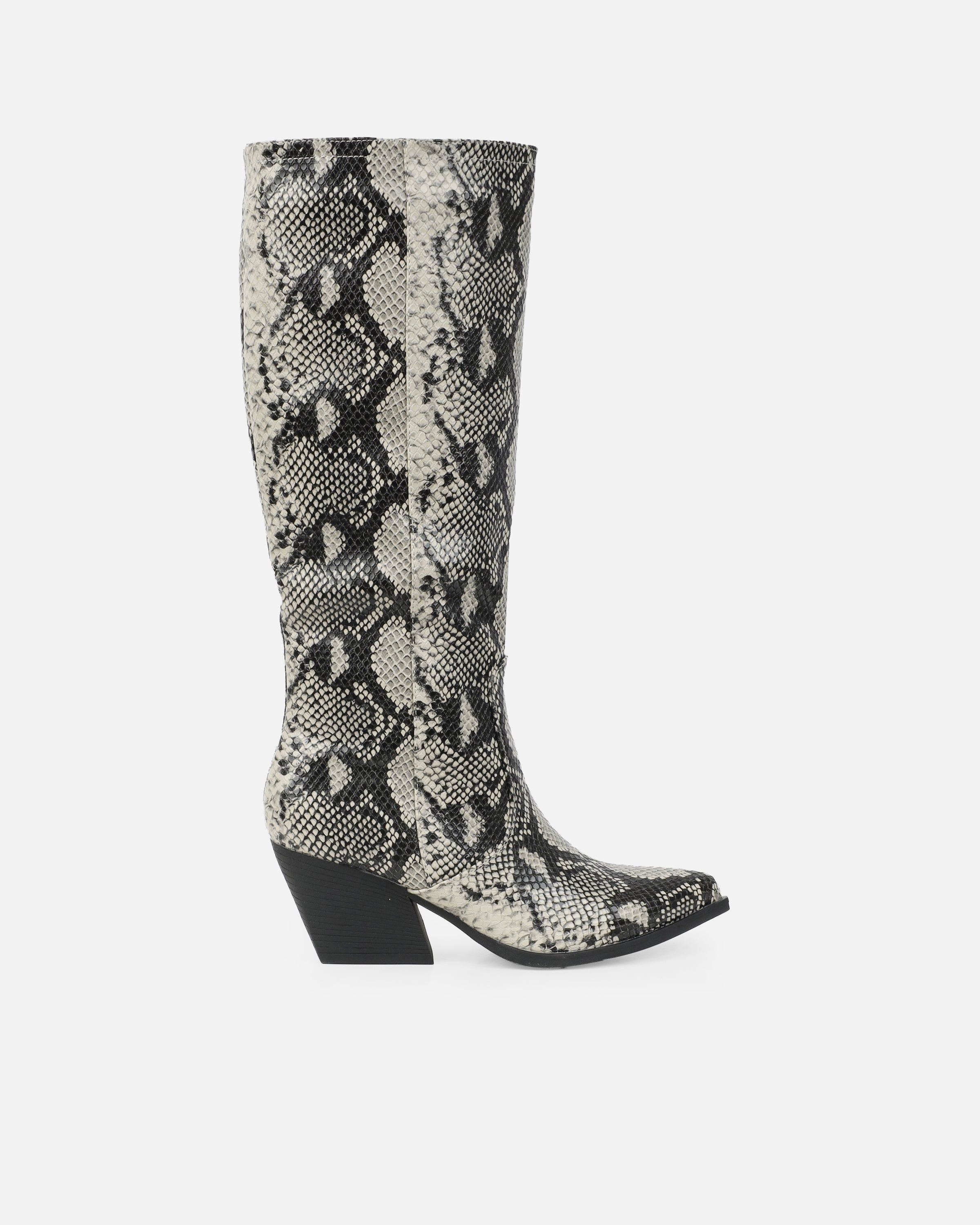 Ramsey Beige Faux Snake Western Boots