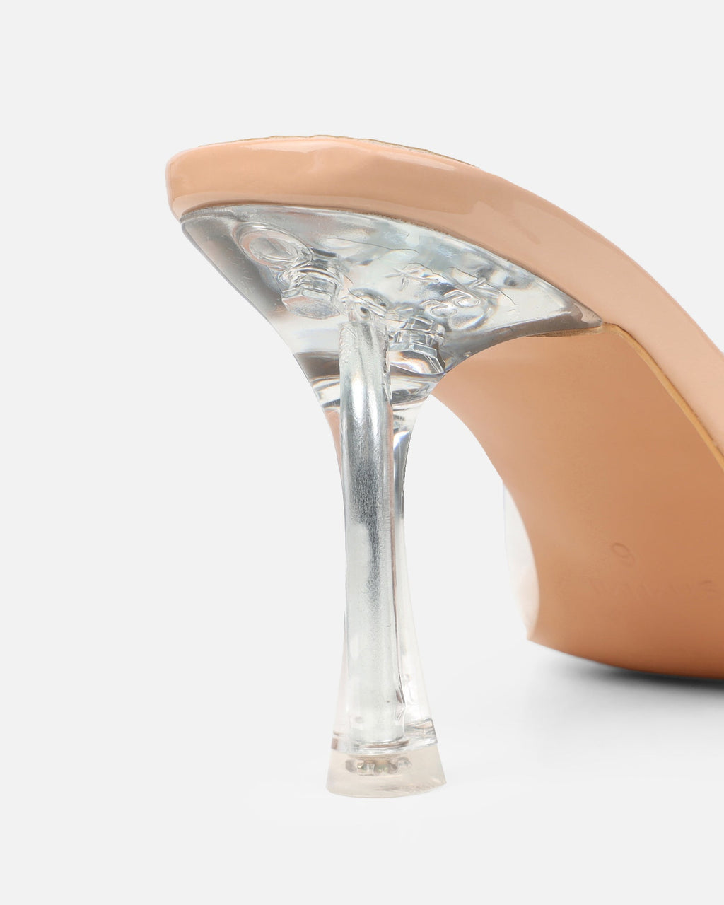 Josephine Clear Nude Patent Heeled Sandals
