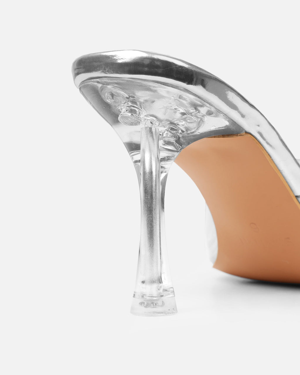 Josephine Clear Silver Mirror Heeled Sandals