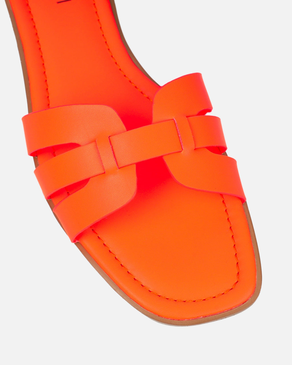 Jorja Bright Orange Slip On Flat Sandals