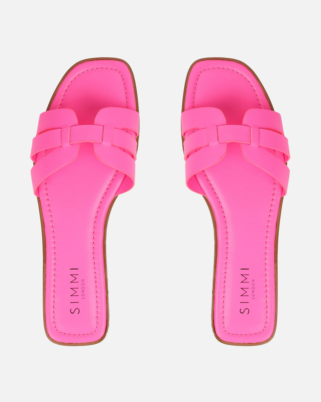 Jorja Bright Pink Slip On Flat Sandals