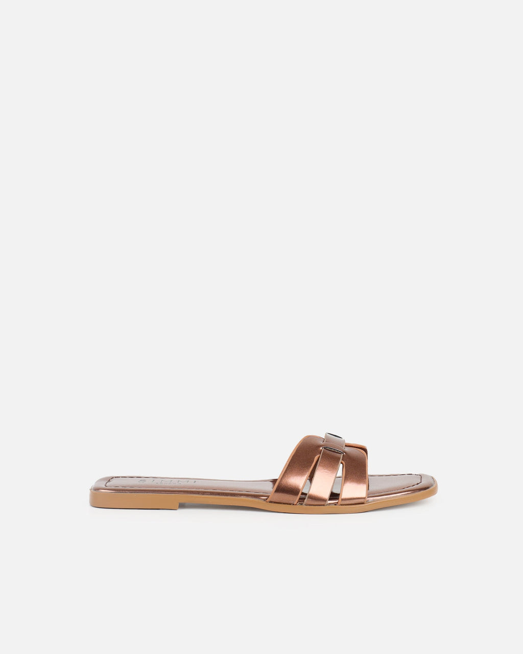Jorja Bronze Metallic Slip On Flat Sandals