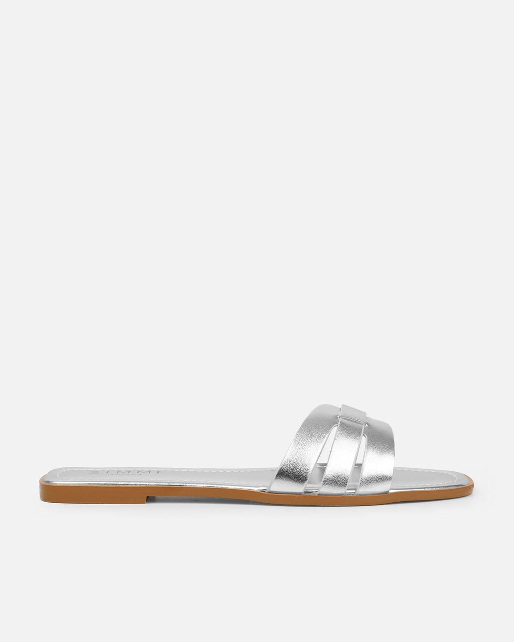 Jorja Silver Metallic Slip On Flat Sandals
