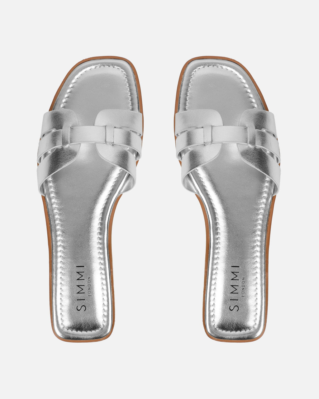 Jorja Silver Metallic Slip On Flat Sandals