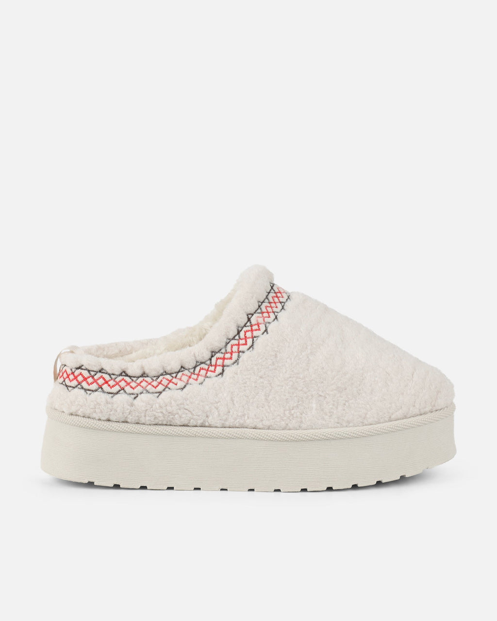 Kail Cream Teddy Faux Fur Flatform Slides