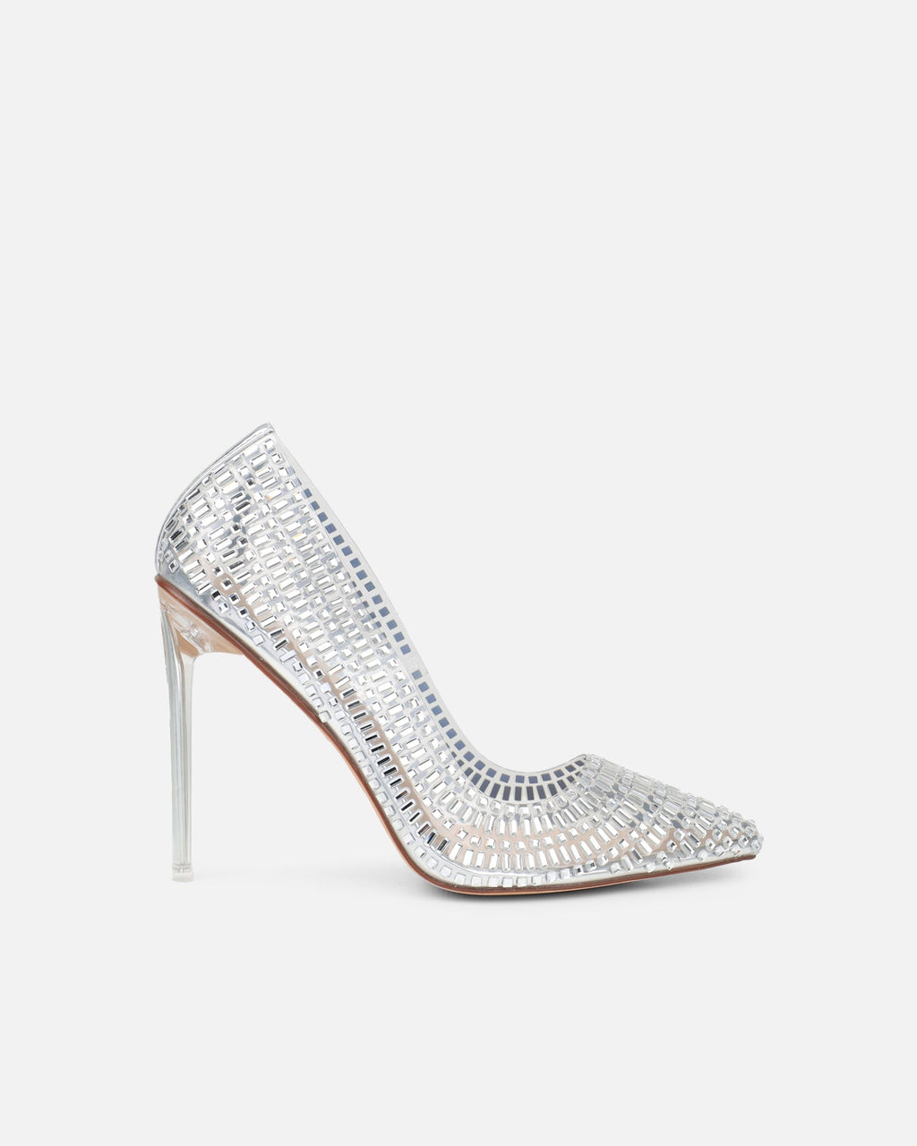 Kimmo Silver Diamante Court Shoes