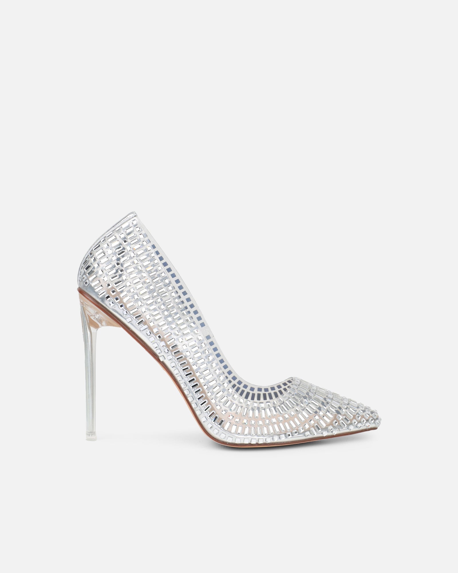 Kimmo Silver Diamante Court Shoes