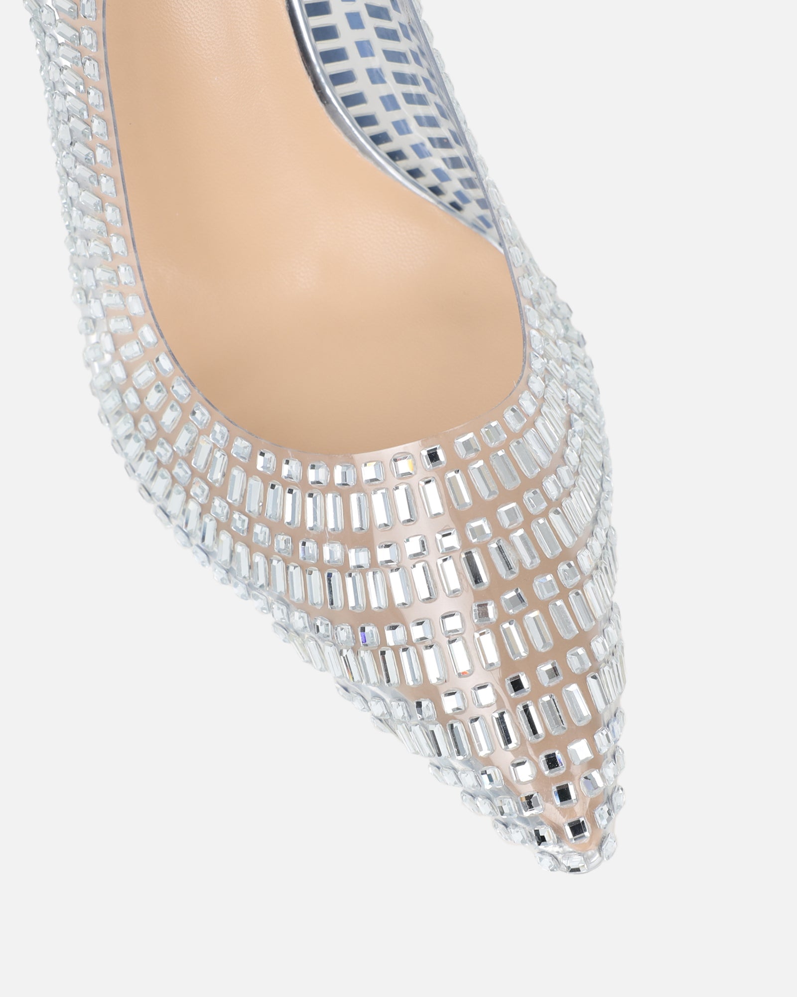 Kimmo Silver Diamante Court Shoes