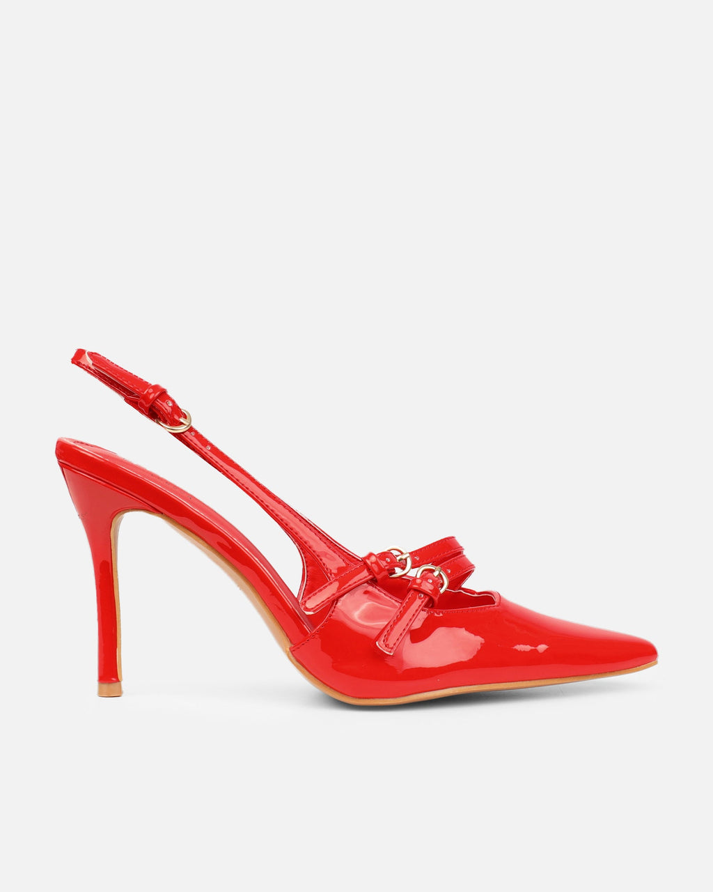 Kassiani Red Patent Sling Back Court Shoes