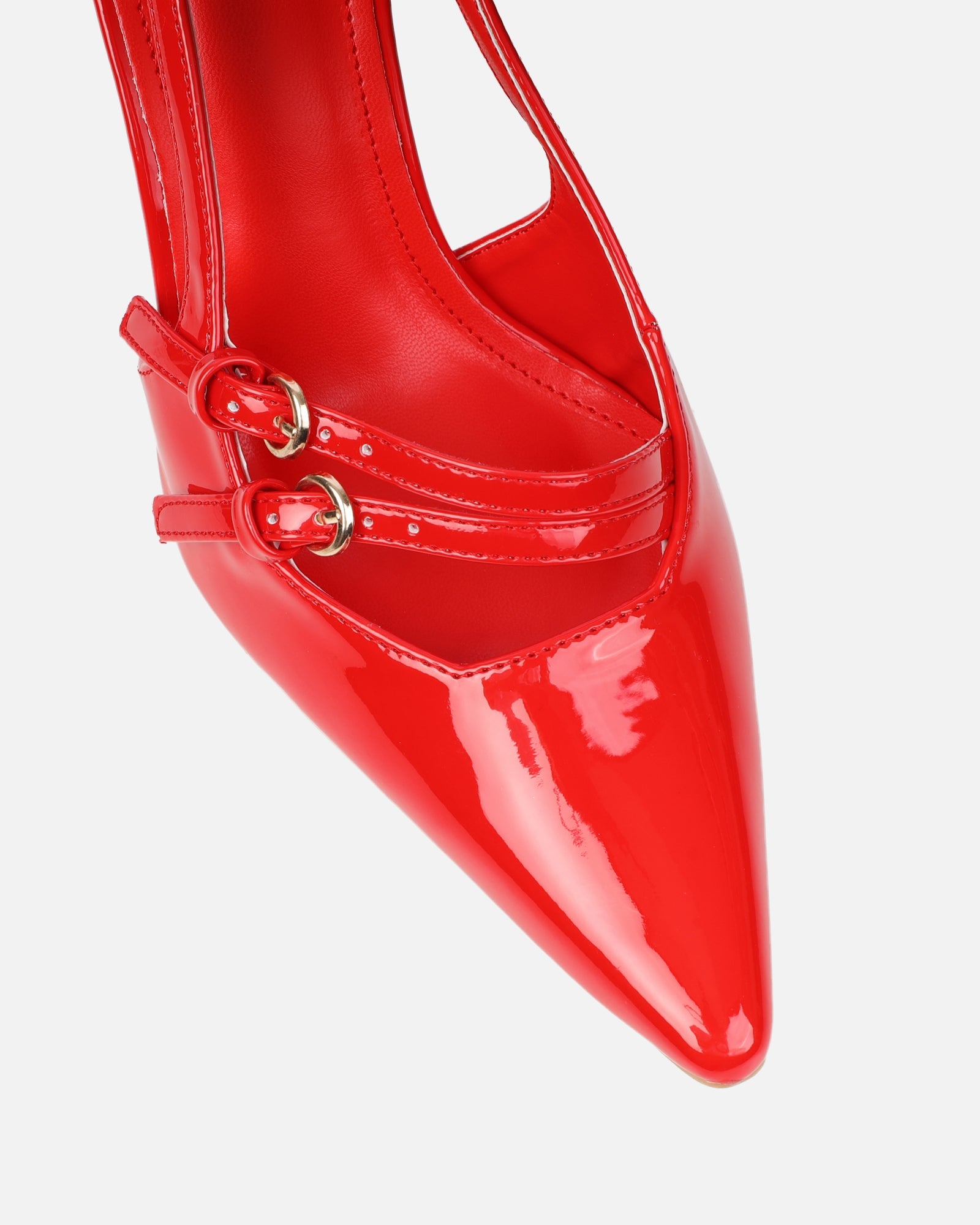 Kassiani Red Patent Sling Back Court Shoes
