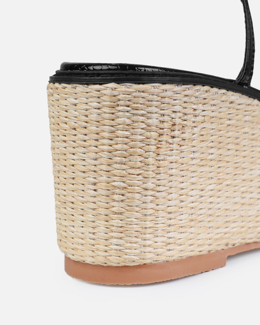 Kerensa Black Faux Snake Print Strappy Espadrille Wedges