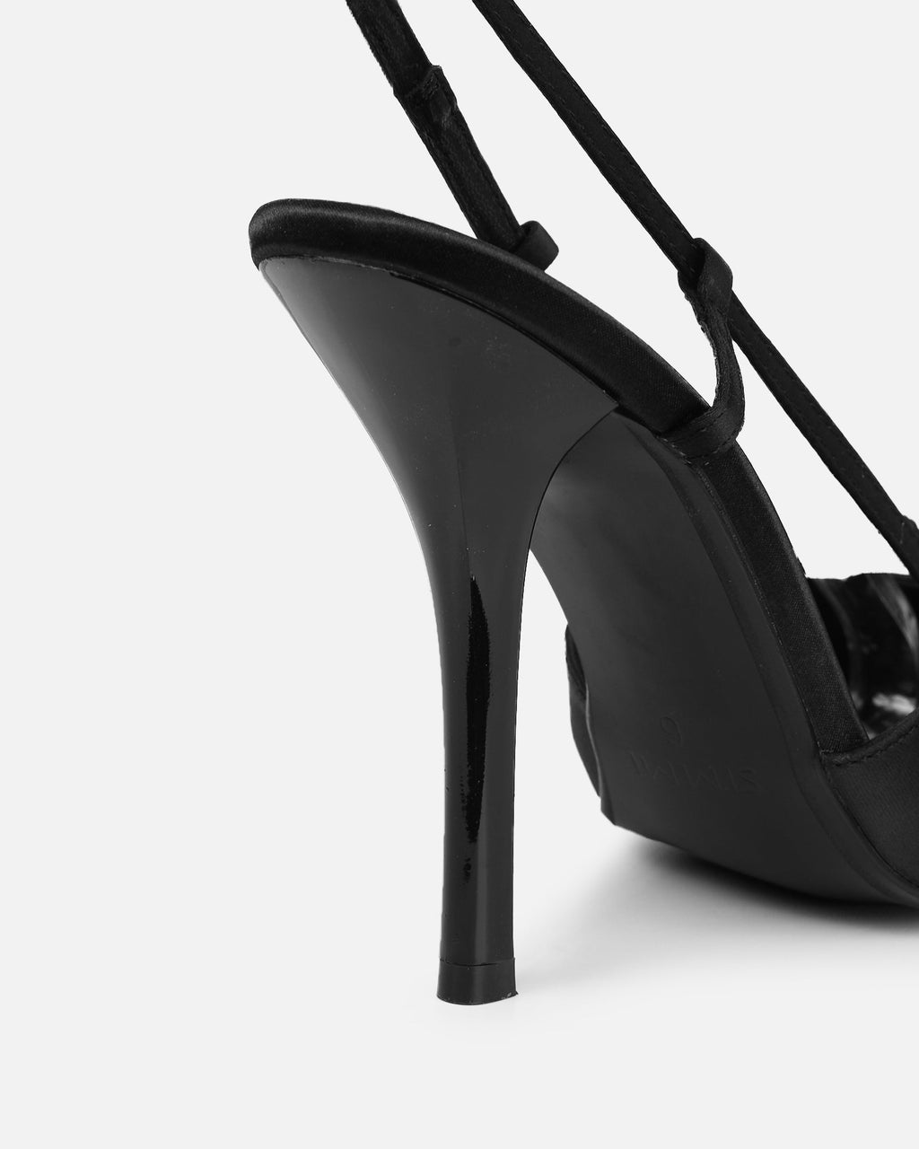Klara black satin bow detail court shoes