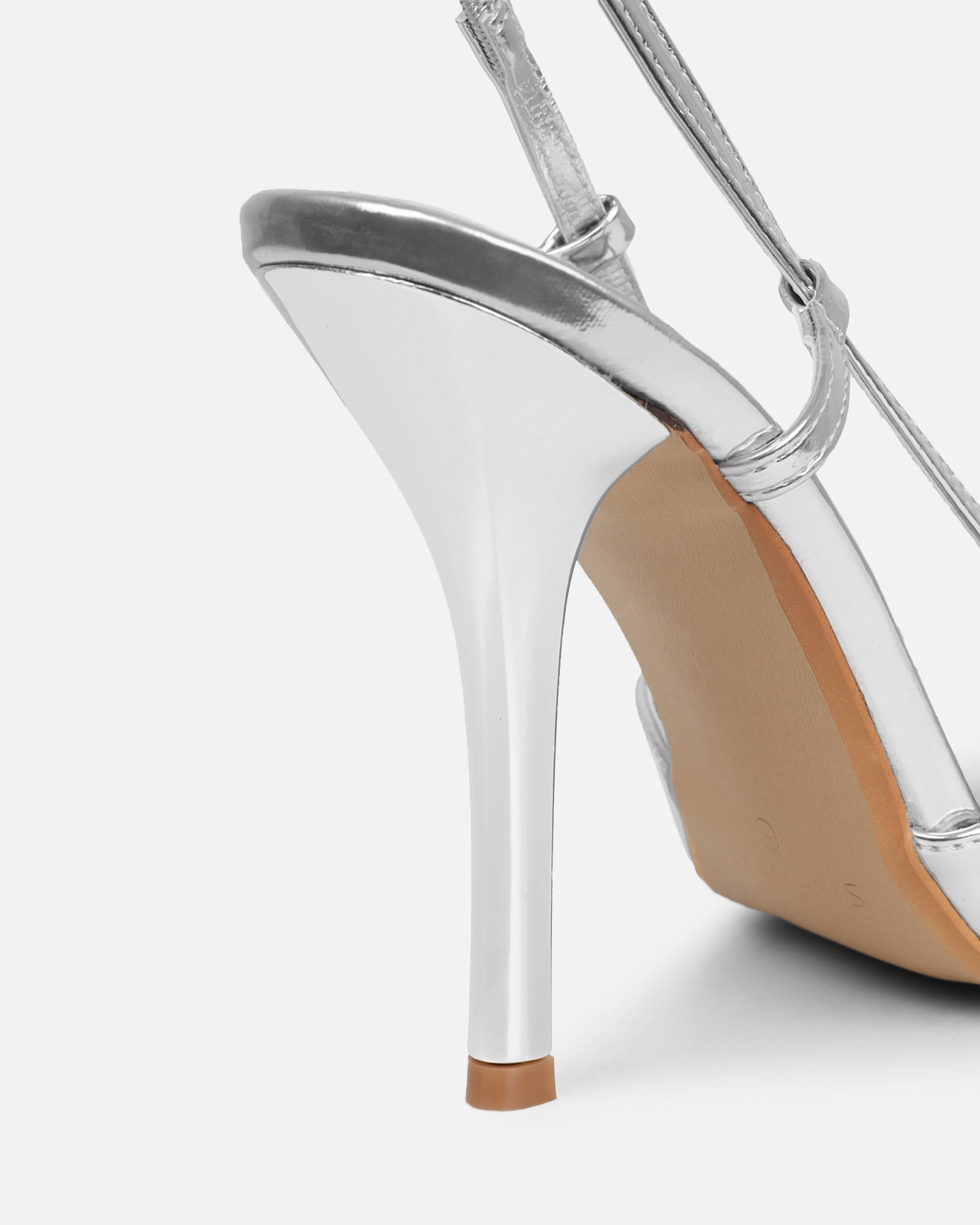 Klara silver mirror bow detail court shoes