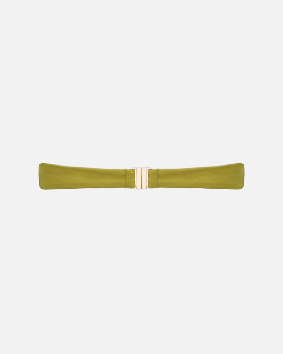 Muna Olive Bandeau Knot Detail Bikini Top