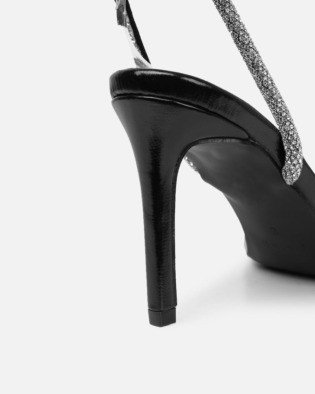 Kylen Black Diamante Heeled Sandals