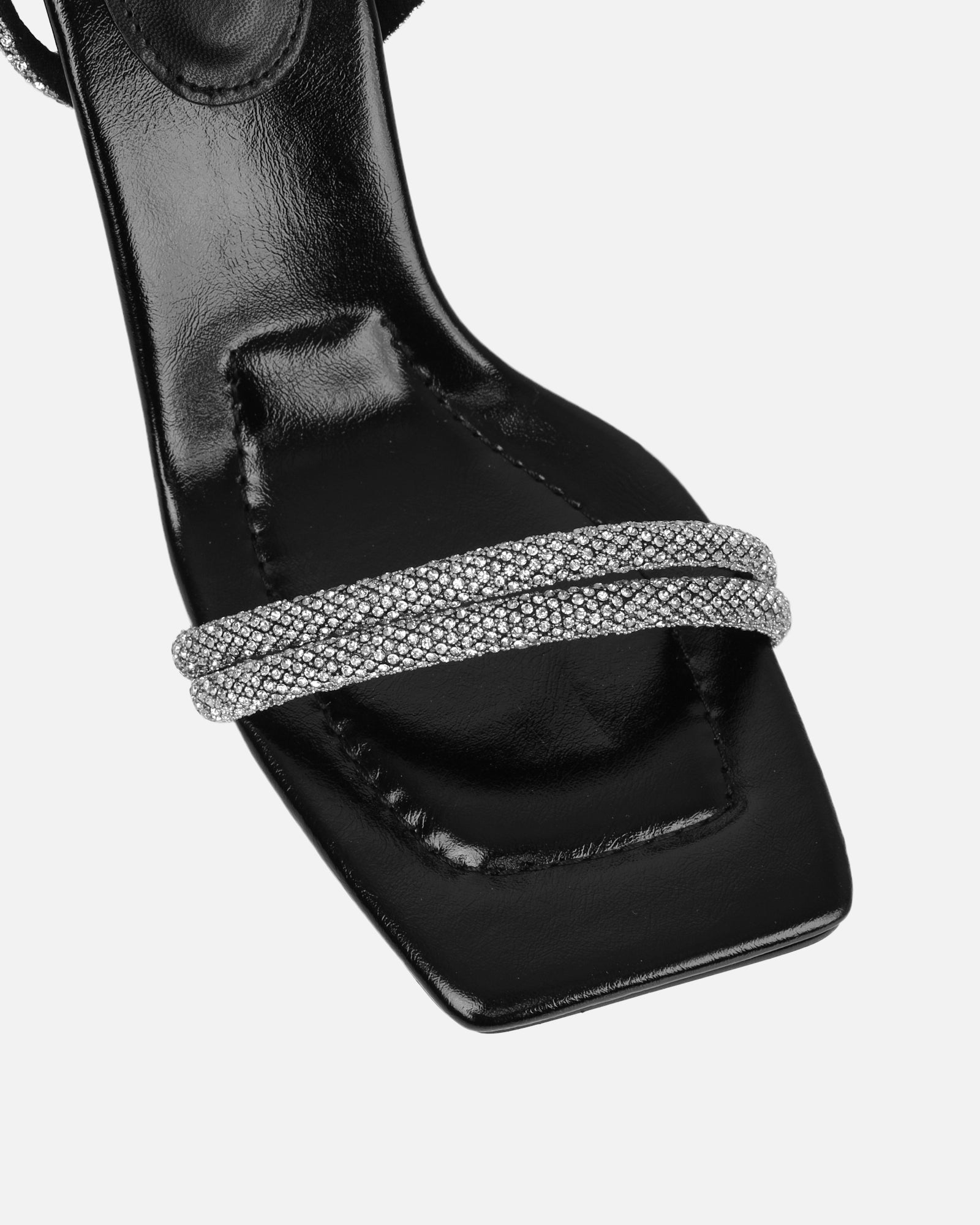 Kylen Black Diamante Heeled Sandals