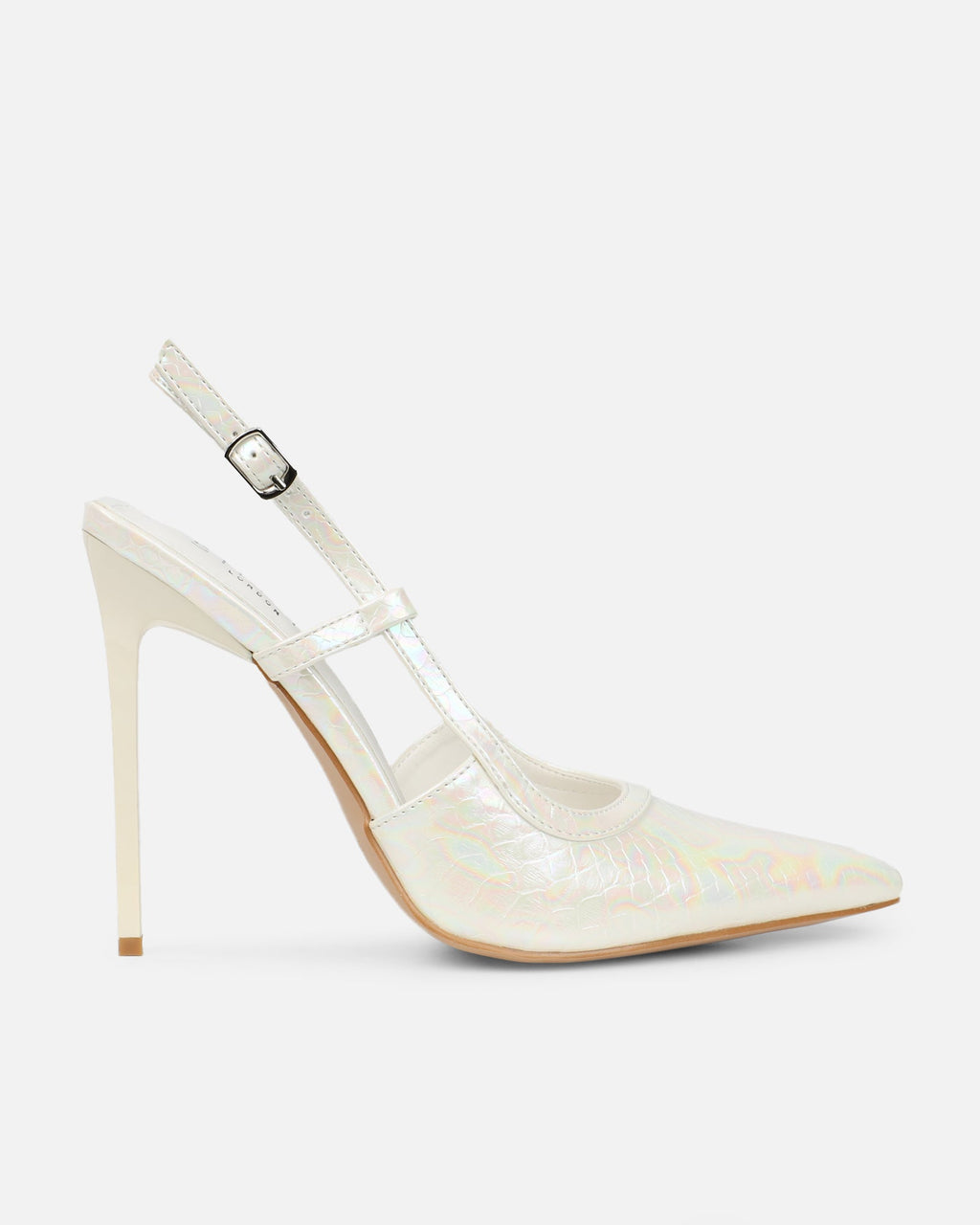 Lalli White Iridescent Snake Effect Courts