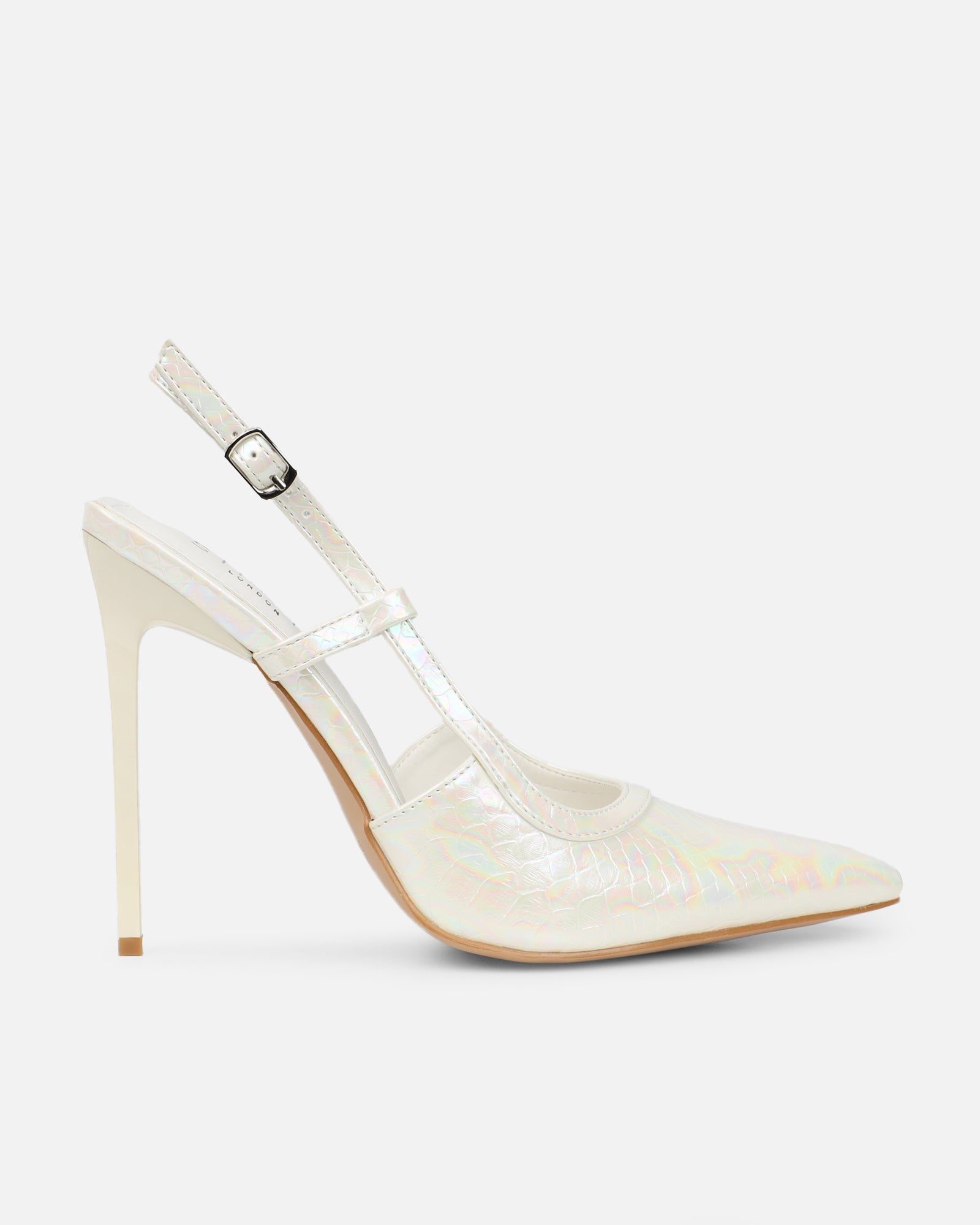 Lalli White Iridescent Snake Effect Courts