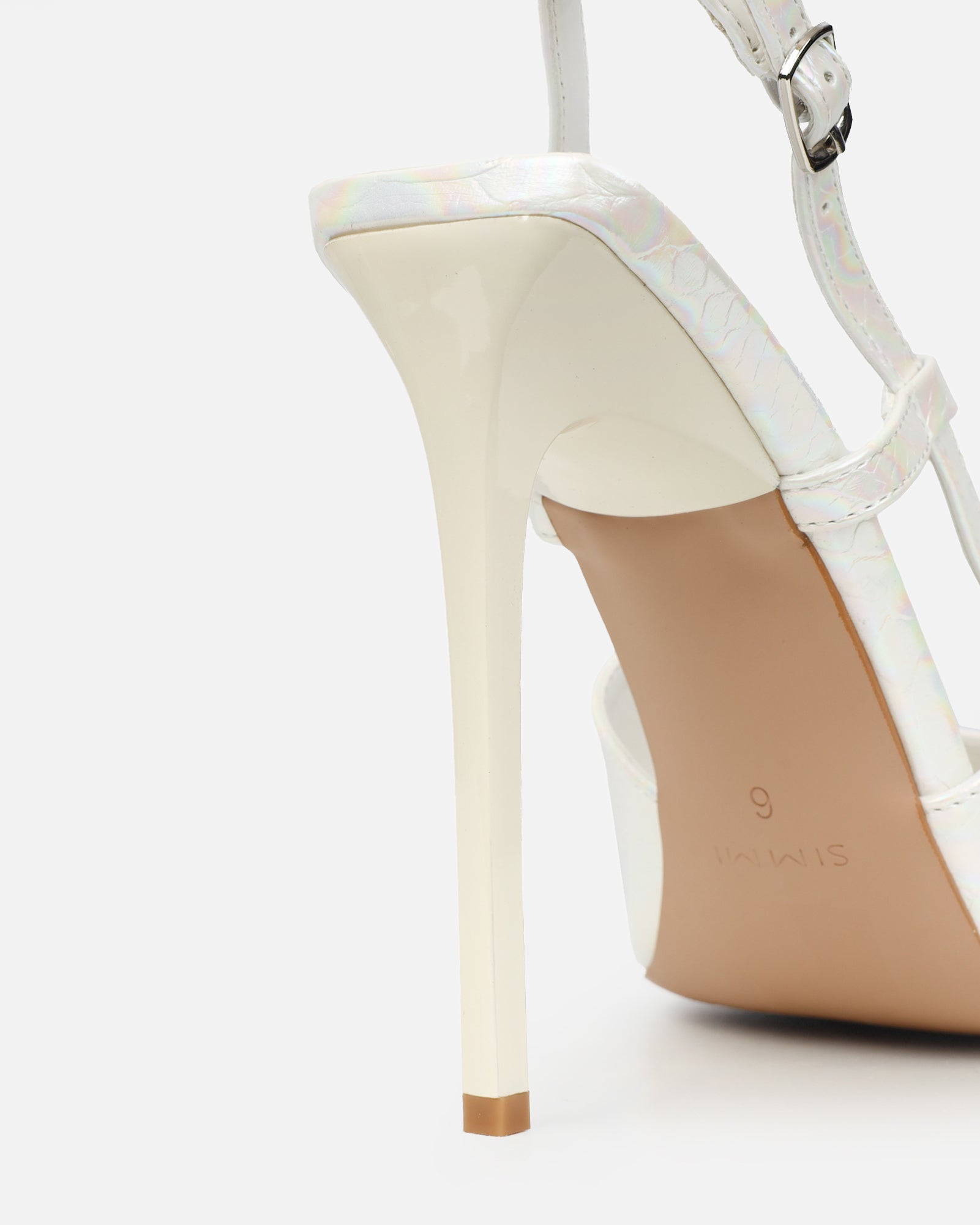 Lalli White Iridescent Snake Effect Courts