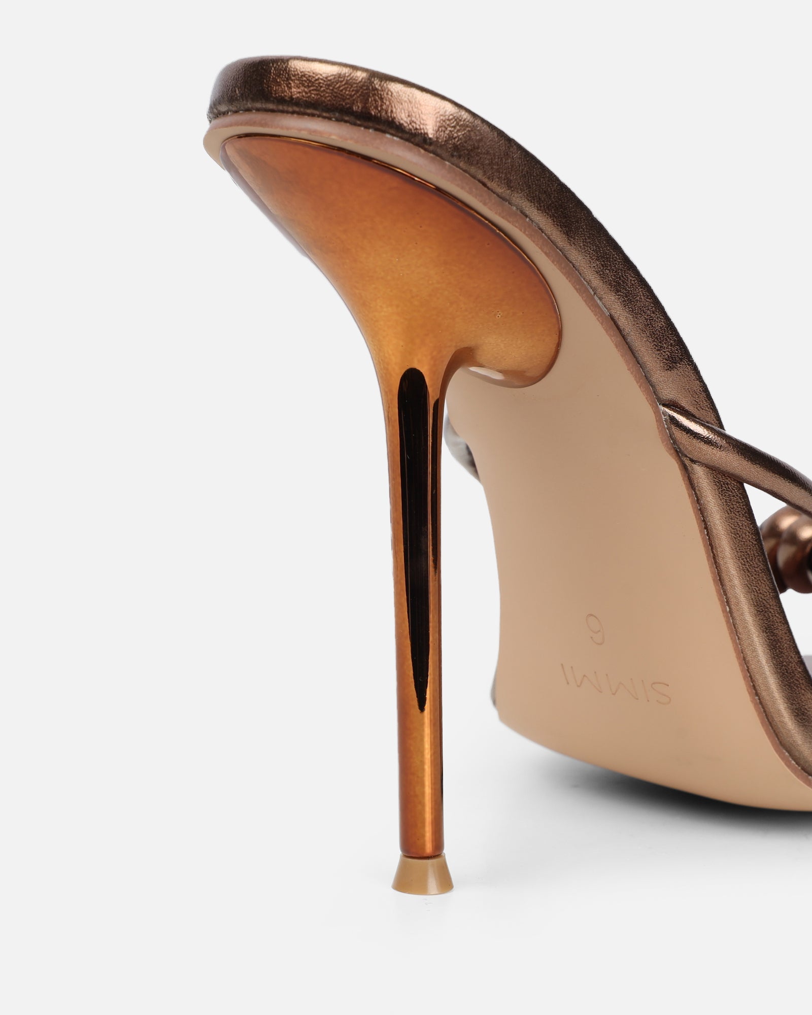 Louna Bronze Metallic Twist Heeled Sandals