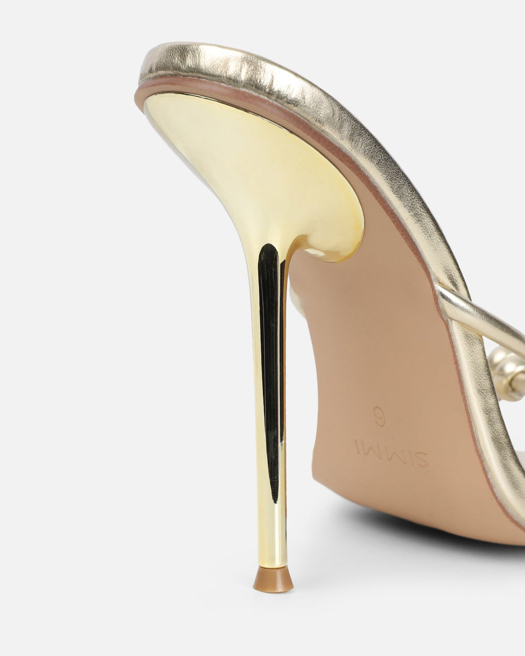 Louna Gold Metallic Twist Heeled Sandals
